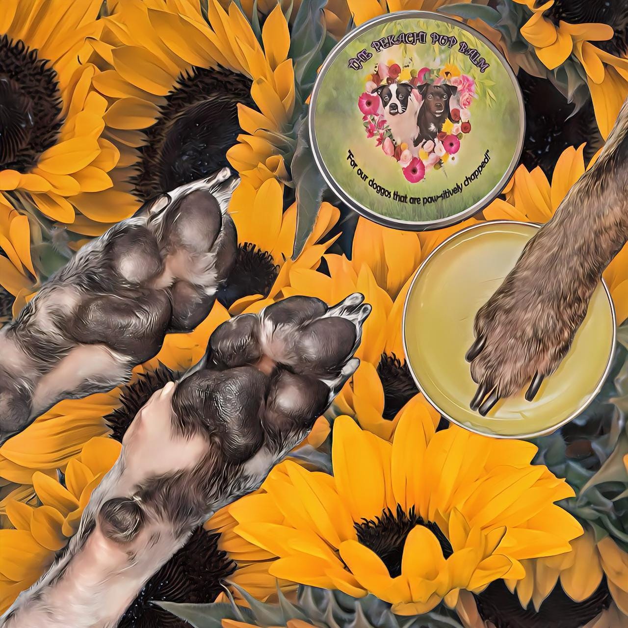 The Pekachi Pup Balm - Paw and snout balm for dogs 2oz or The Pekachi Lip Balm for Hoomans 0.15 - Soothing, healing, all natural balm!