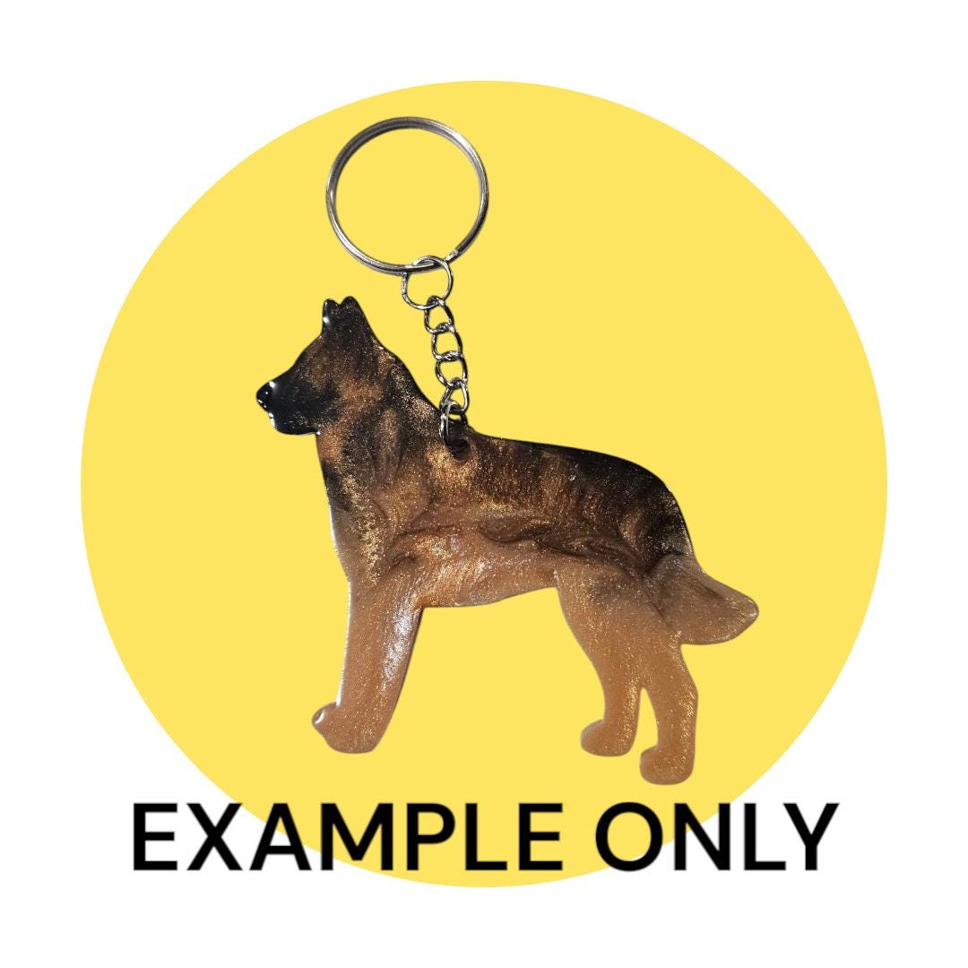 Customizable Resin Belgian Tervuren - Keychain or 3D magnet (send photos or pick any color)