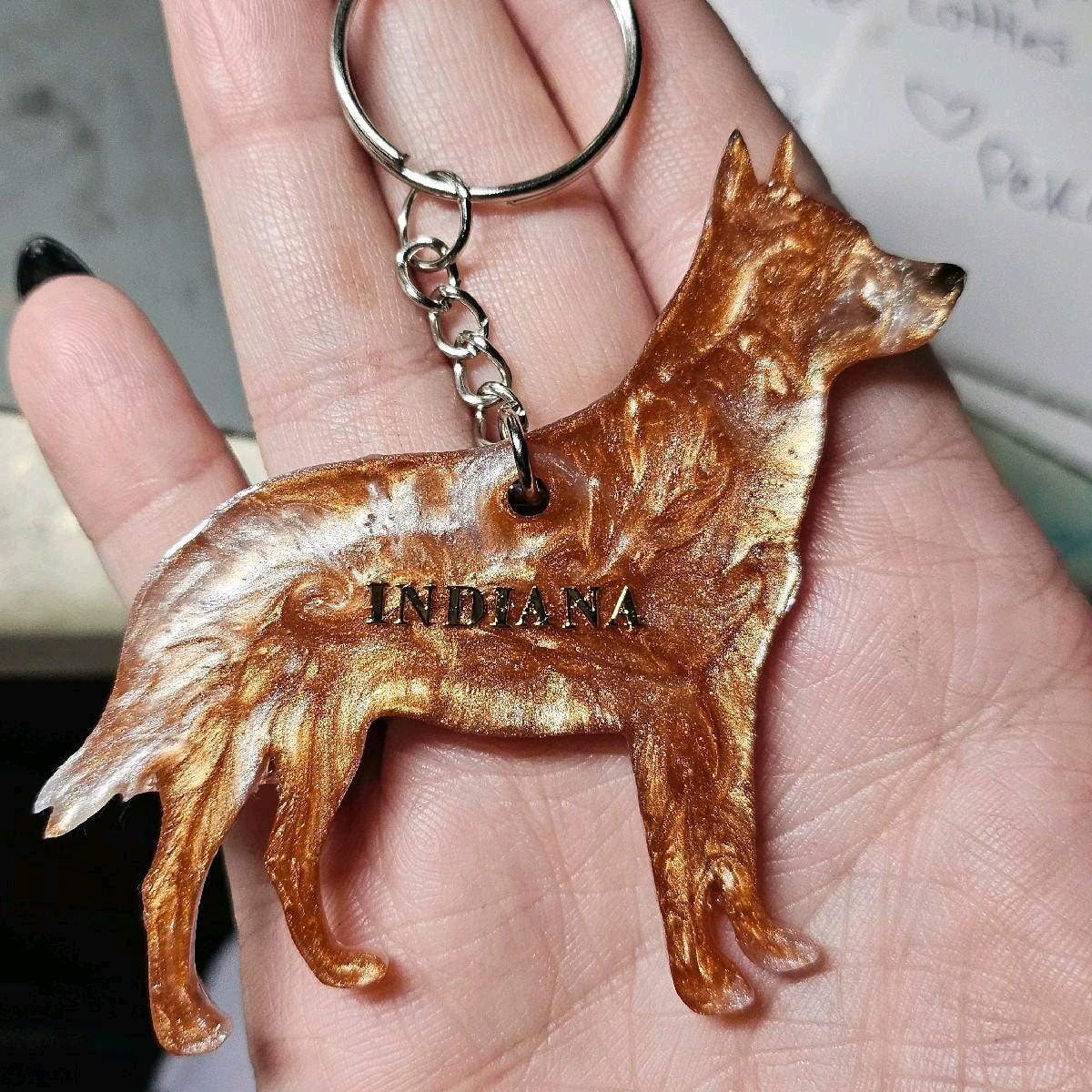 Customizable Resin Blue Heeler- Keychain or 3D magnet (send photos or pick any color)
