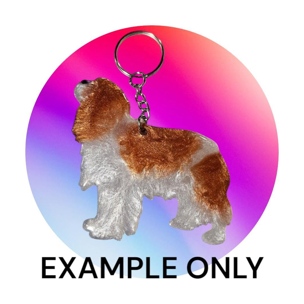Customizable Resin Kings Charles Cavalier - Keychain or 3D magnet (send photos or pick any color)