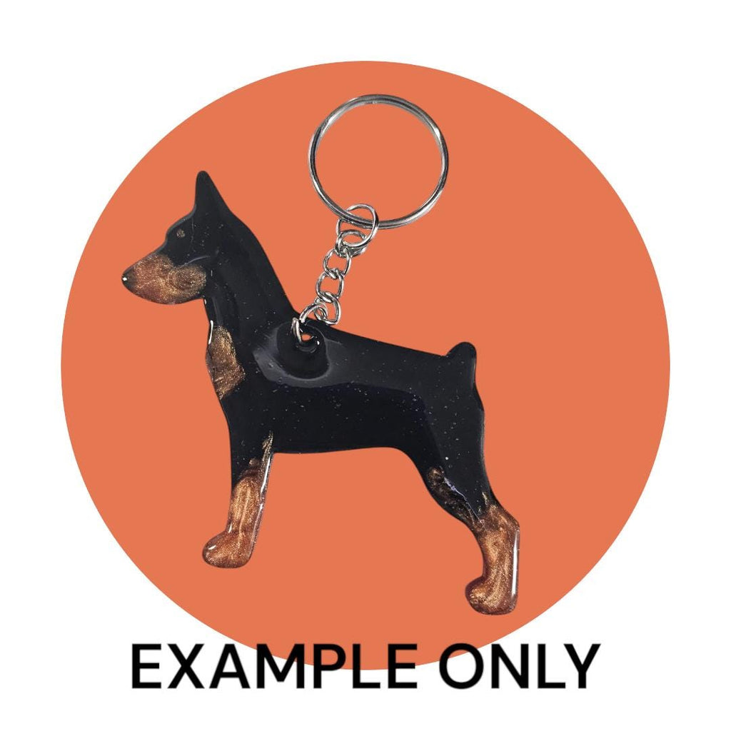 Customizable Resin Miniature Pinscher - Keychain or 3D magnet (send photos or pick any color)