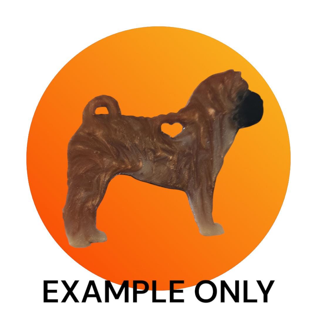 Customizable Resin Shar Pei- Keychain or 3D magnet (send photos or pick any color)