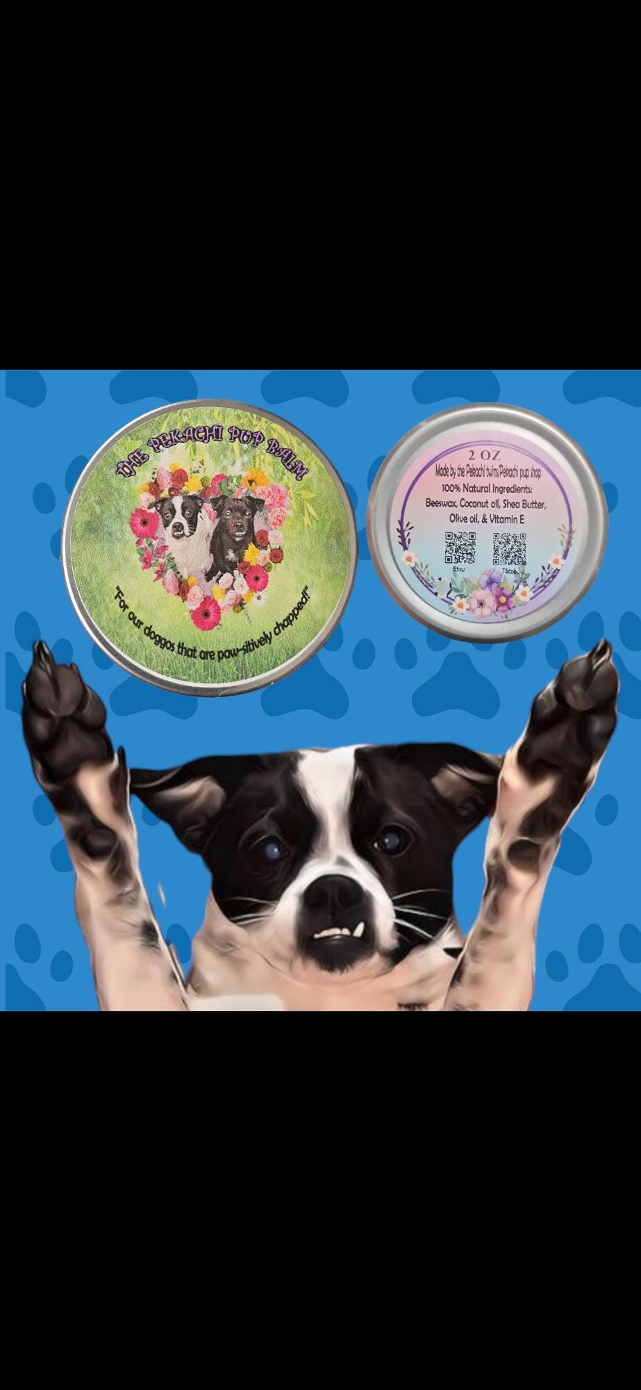 The Pekachi Pup Balm - Paw and snout balm for dogs 2oz or The Pekachi Lip Balm for Hoomans 0.15 - Soothing, healing, all natural balm!
