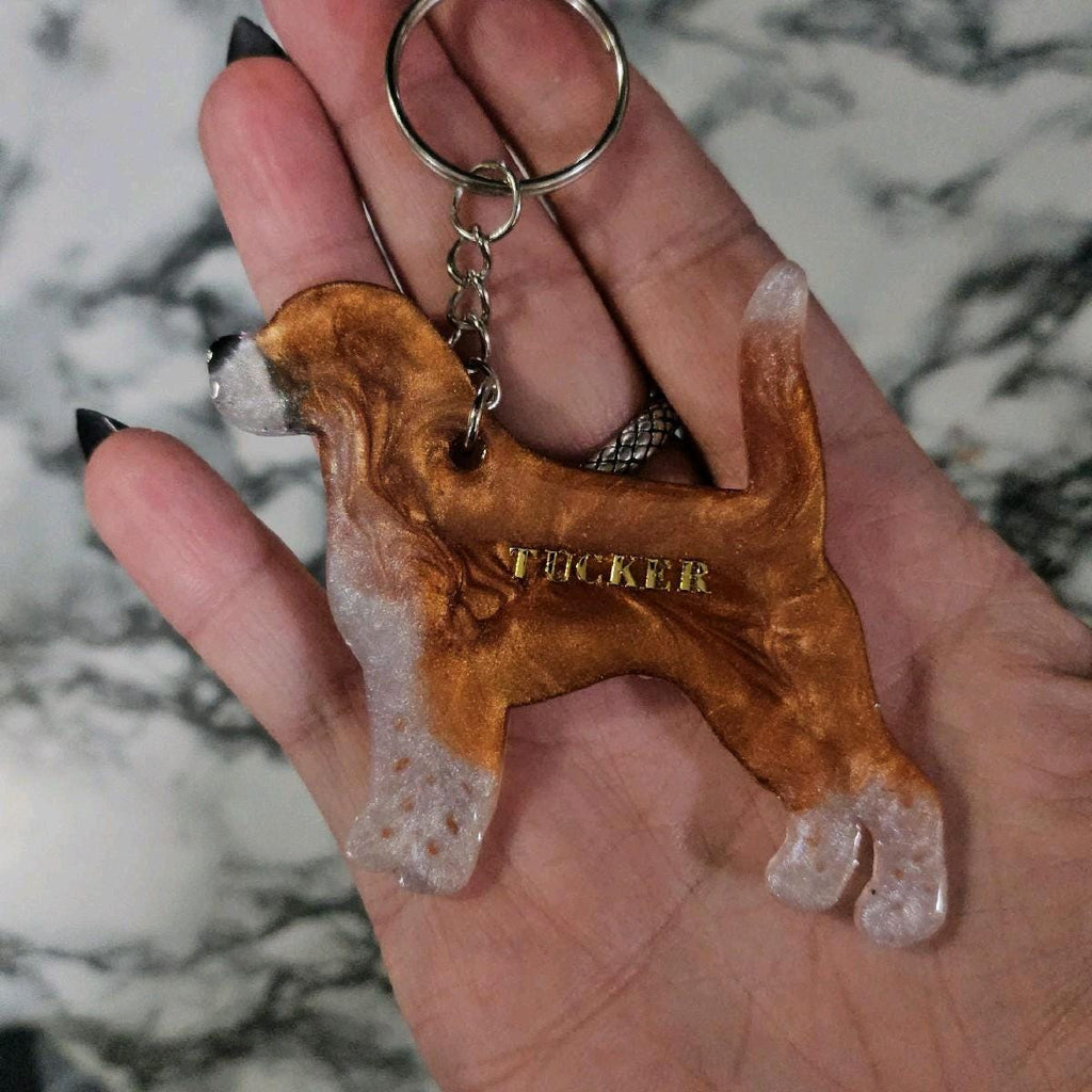 Customizable Resin Beagle - Keychain or 3D magnet (send photos or pick any color)