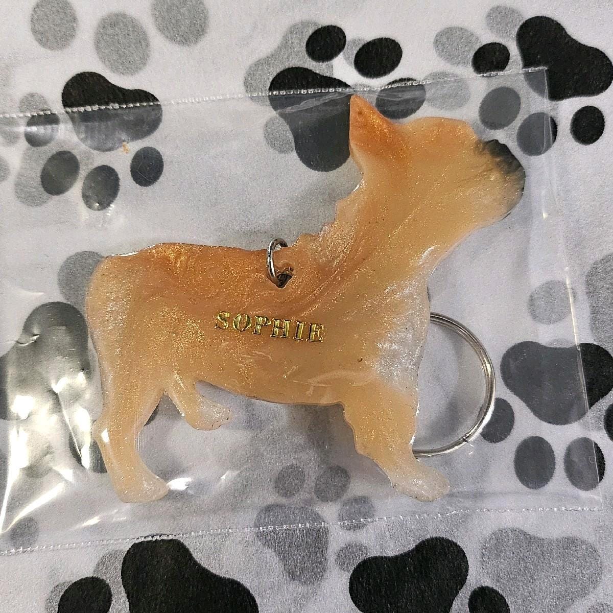 Customizable Resin French Bulldog - Keychain or 3D magnet (send photos or pick any color)