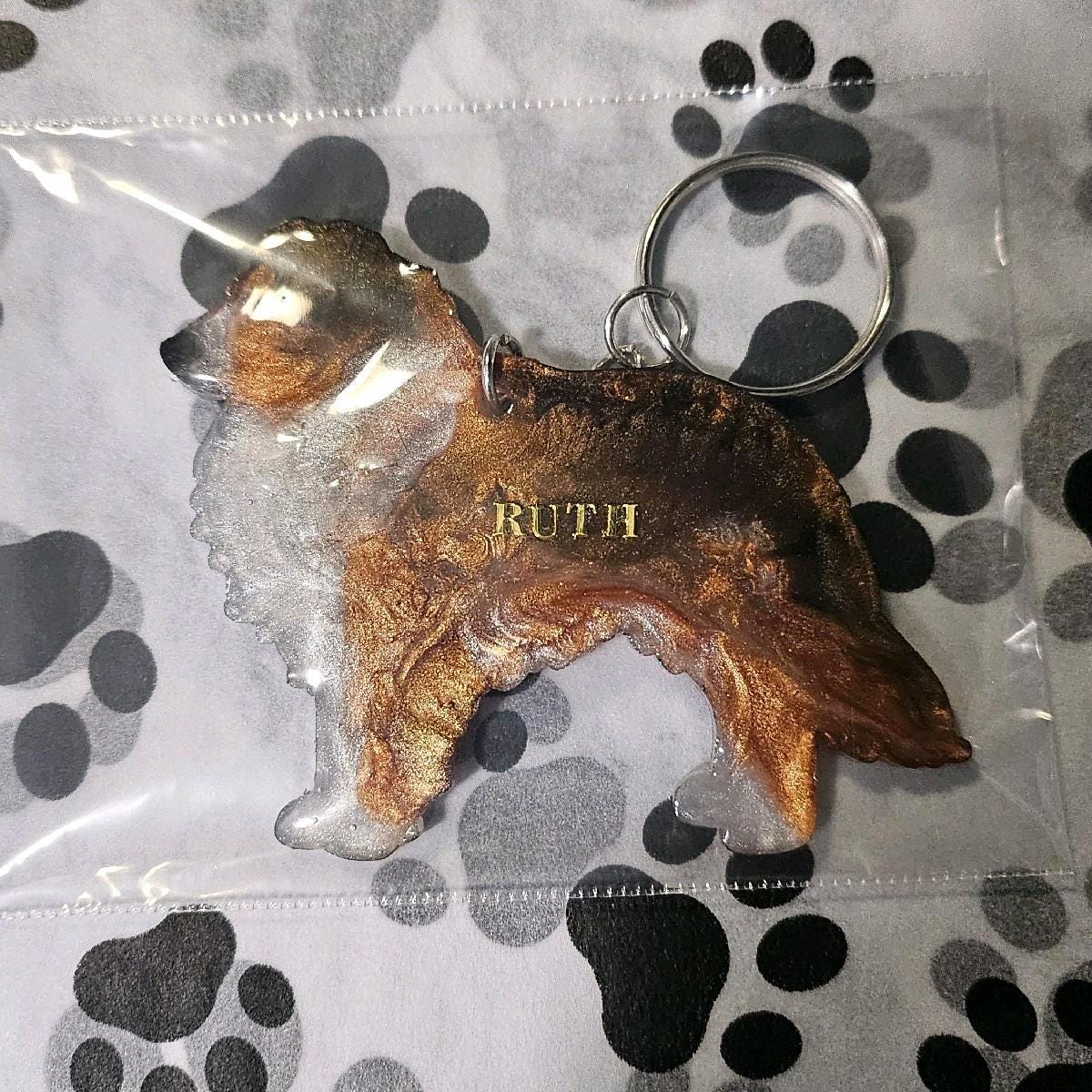 Customizable Resin Rough Collie - Keychain or 3D magnet (send photos or pick any color)
