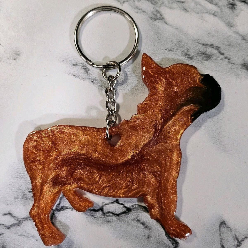 Customizable Resin French Bulldog - Keychain or 3D magnet (send photos or pick any color)
