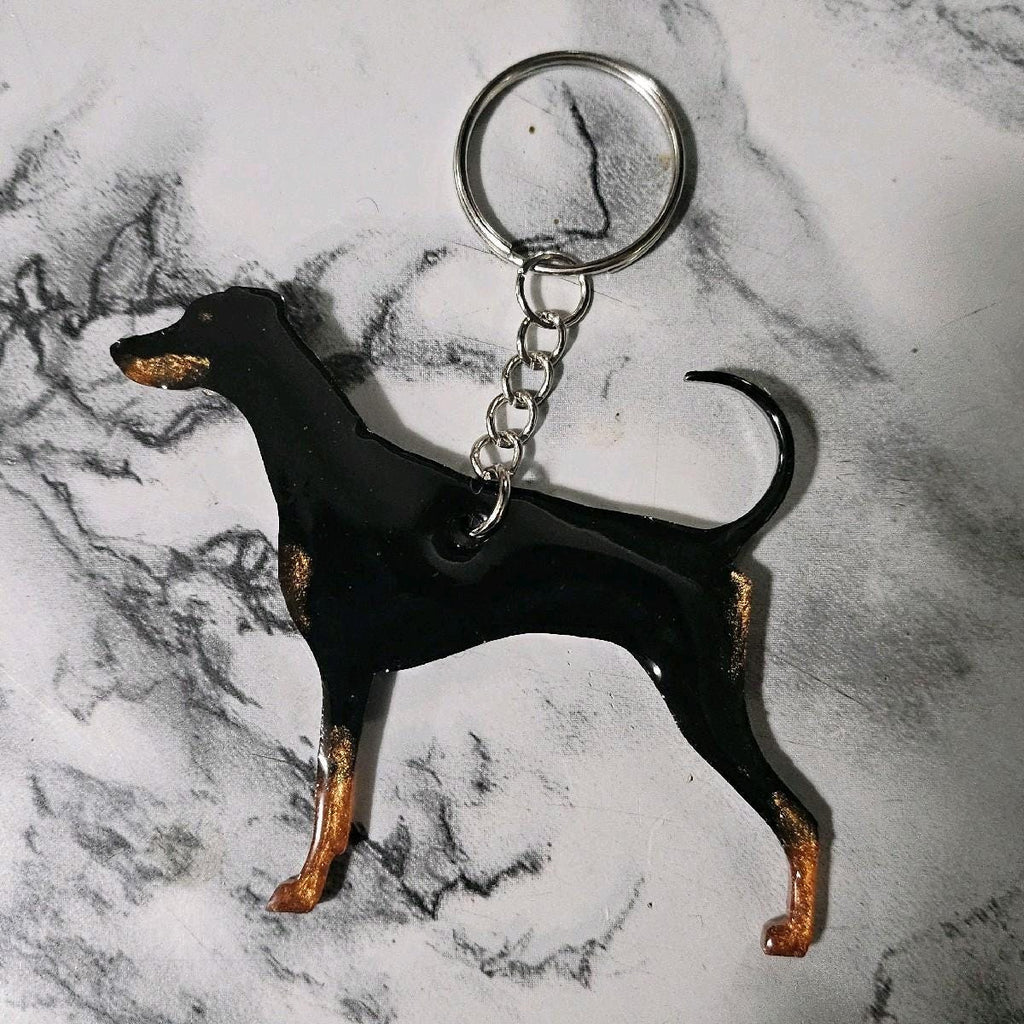 Customizable Resin Doberman - Keychain or 3D magnet (send photos or pick any color)