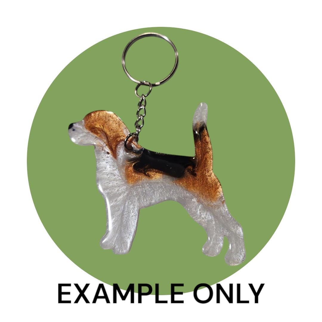 Customizable Resin Beagle - Keychain or 3D magnet (send photos or pick any color)