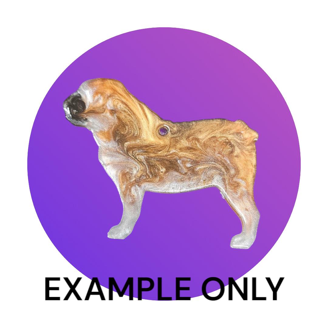 Customizable Resin English Bulldog Keychain or 3D magnet (send photos or pick any color)
