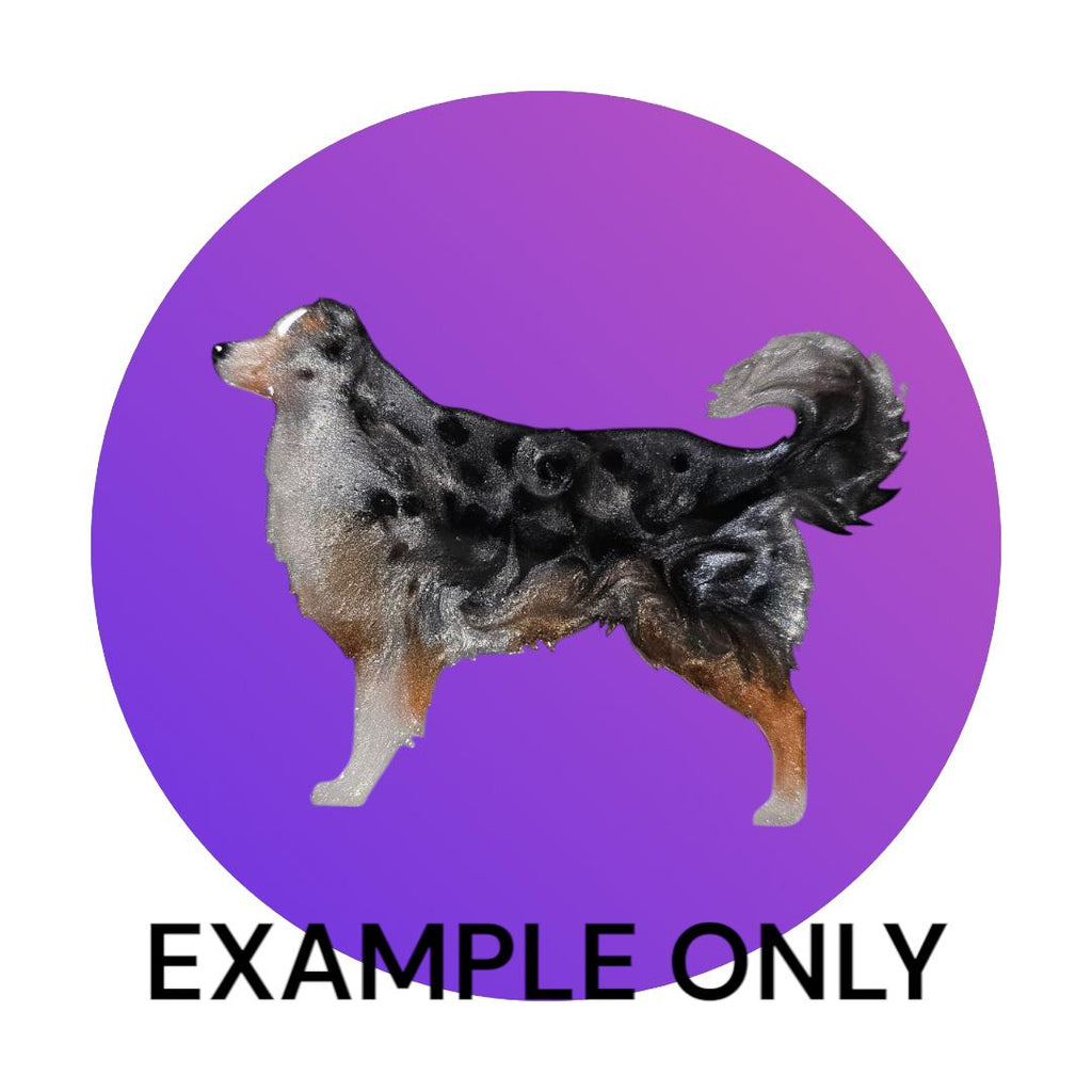 Customizable Resin Aussie / Australian Shepherd-with & w/o tail Keychain or 3D magnet (send photos or pick any color)