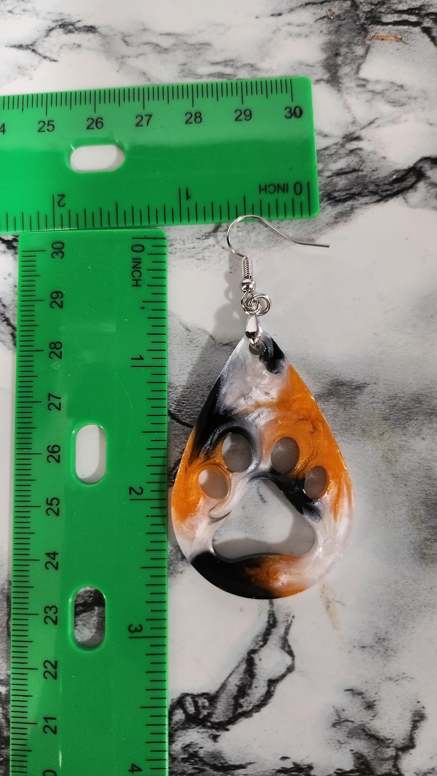 Customizable Paw print dangle Earrings