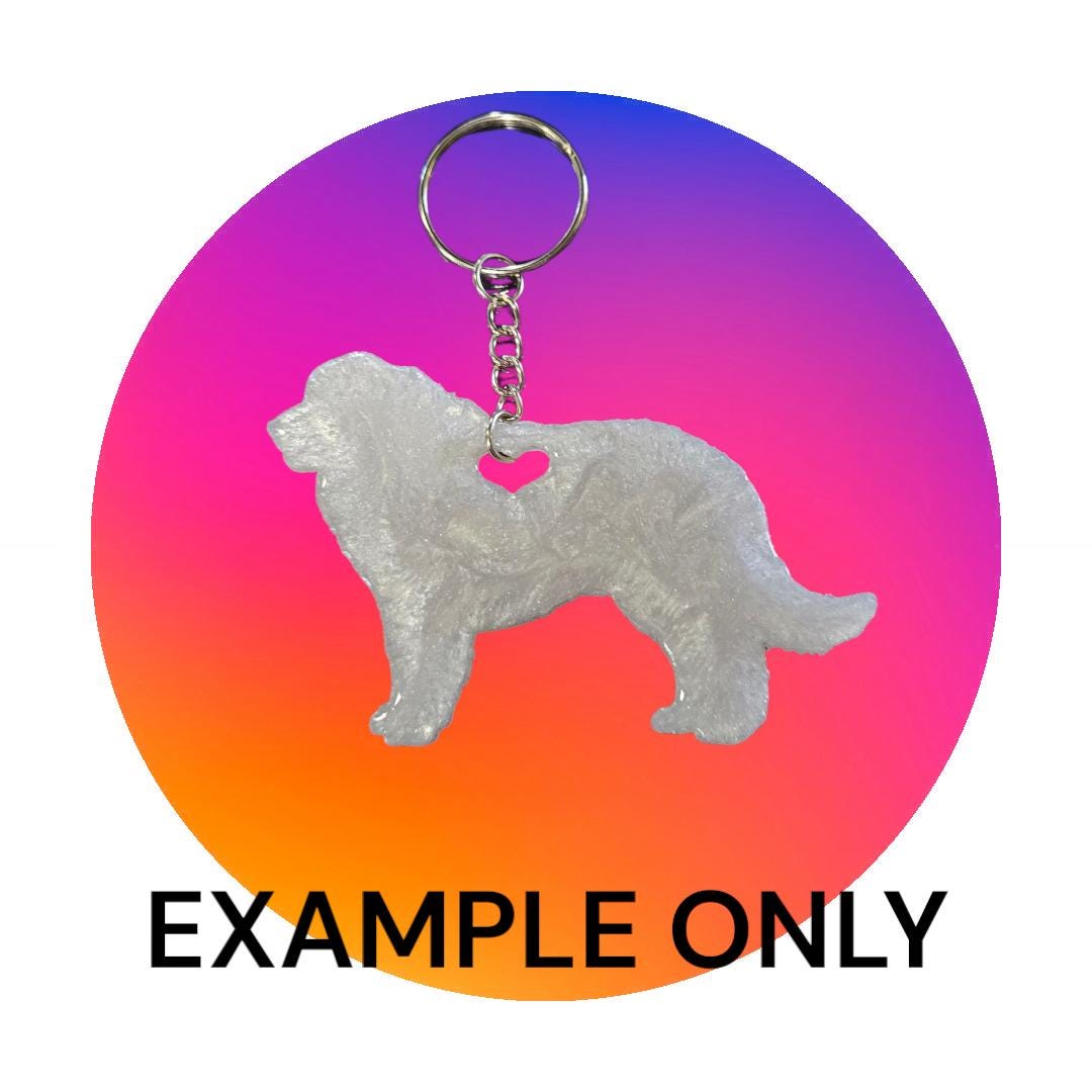 Customizable Resin Great Pyrenees - Keychain or 3D magnet (send photos or pick any color)