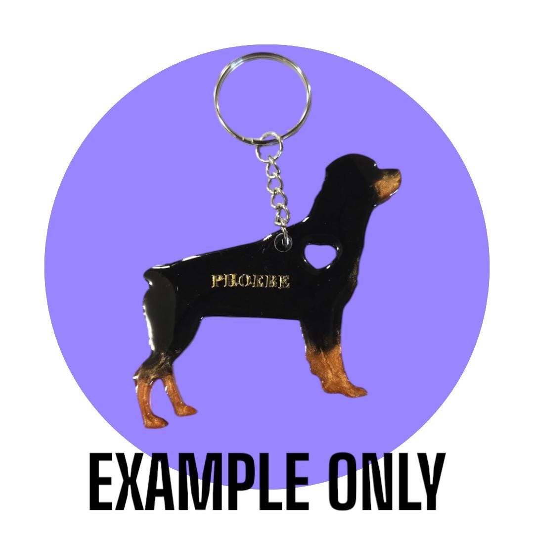 Customizable Resin Rottweiler - Keychain or 3D magnet (send photos or pick any color)