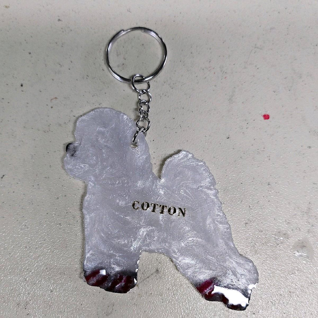 Customizable Resin Bichon Frise - Keychain or 3D magnet (send photos or pick any color)