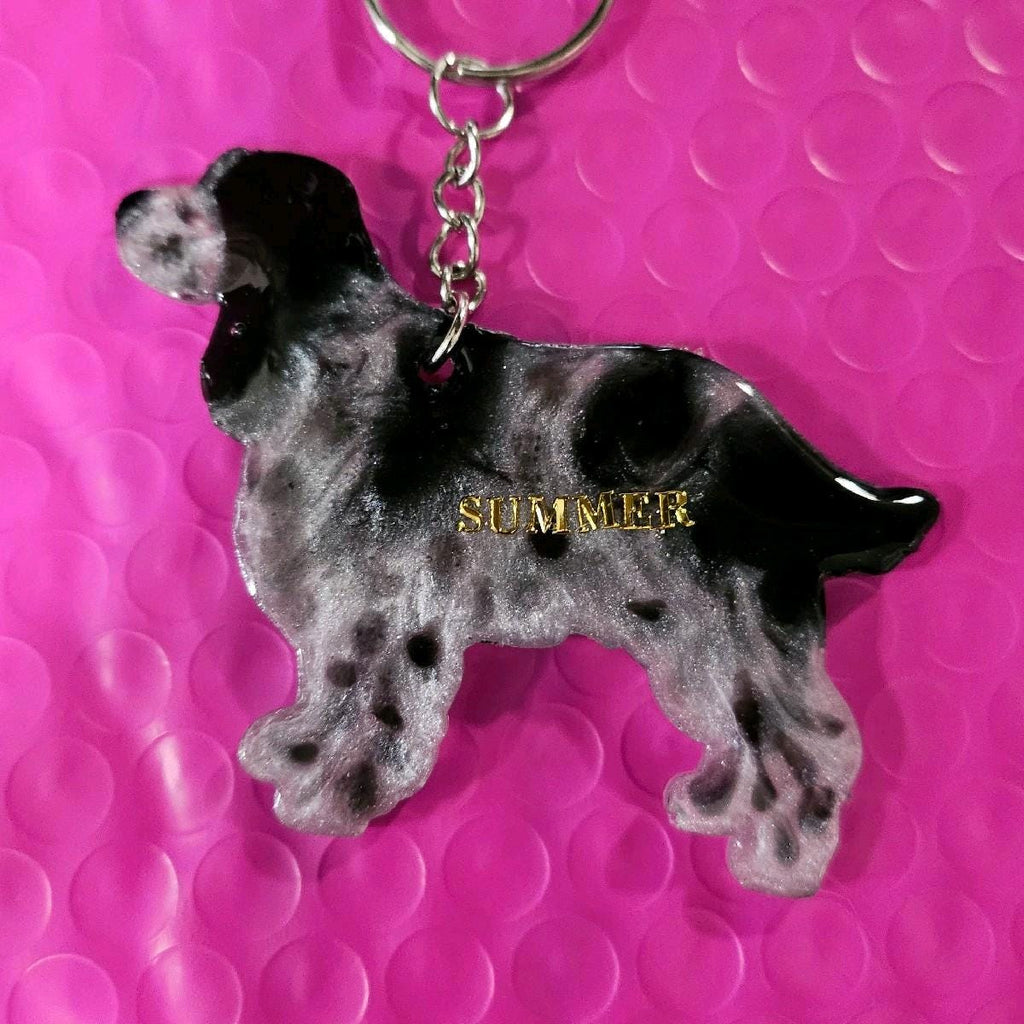 Customizable Resin Spaniel - Keychain or 3D magnet (send photos or pick any color)