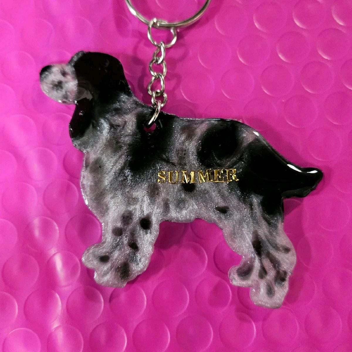 Customizable Resin Spaniel - Keychain or 3D magnet (send photos or pick any color)