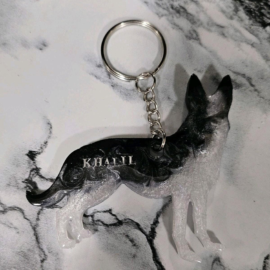 Customizable Resin German Shepherd- Keychain or 3D magnet (send photos or pick any color)