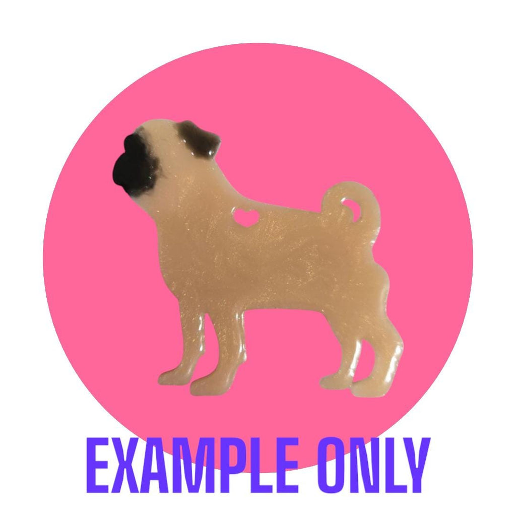 Customizable Resin Pug - Keychain or 3D magnet (send photos or pick any color)