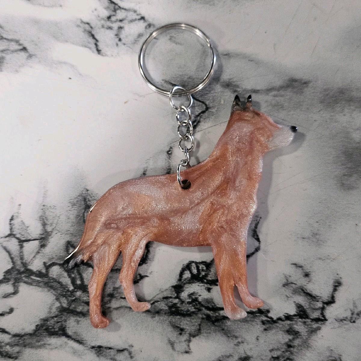 Customizable Resin Blue Heeler- Keychain or 3D magnet (send photos or pick any color)