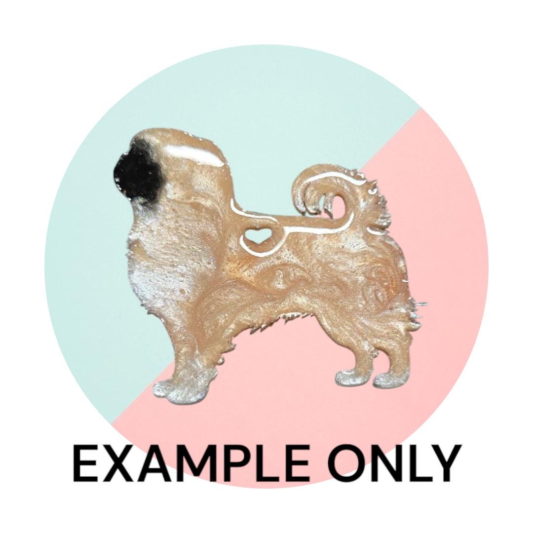 Customizable Resin Pekingese - Keychain or 3D magnet (send photos or pick any color)
