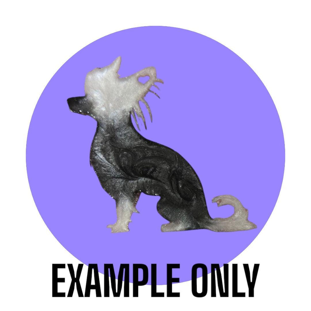 Customizable Resin Chinese Crested Hairless- Keychain or 3D magnet (send photos or pick any color)