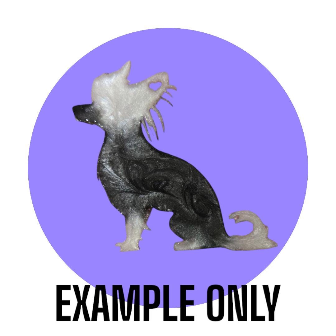 Customizable Resin Chinese Crested Hairless- Keychain or 3D magnet (send photos or pick any color)