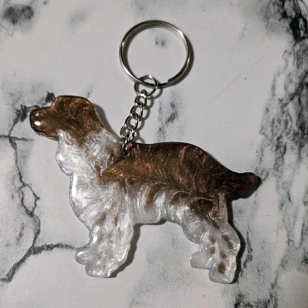 Customizable Resin Spaniel - Keychain or 3D magnet (send photos or pick any color)