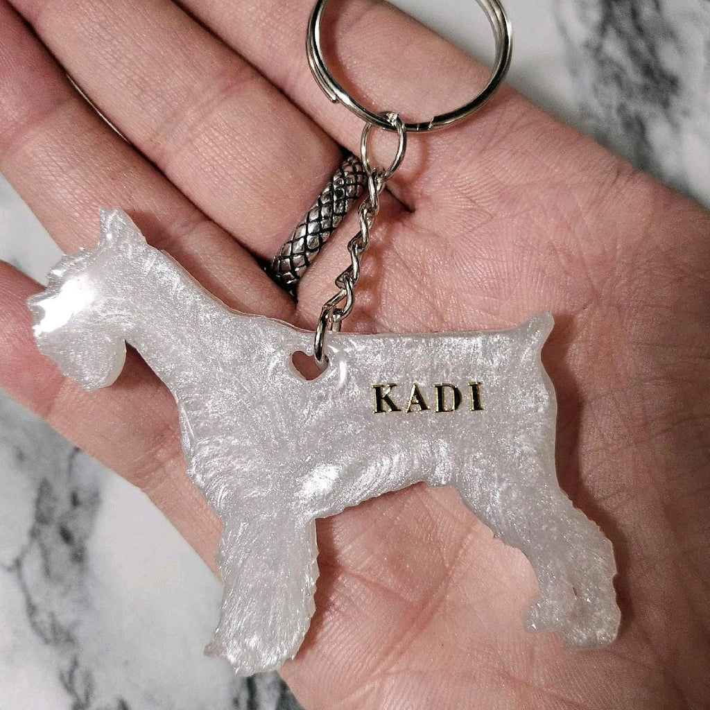 Customizable Resin Schnauzer - Keychain or 3D magnet (send photos or pick any color)