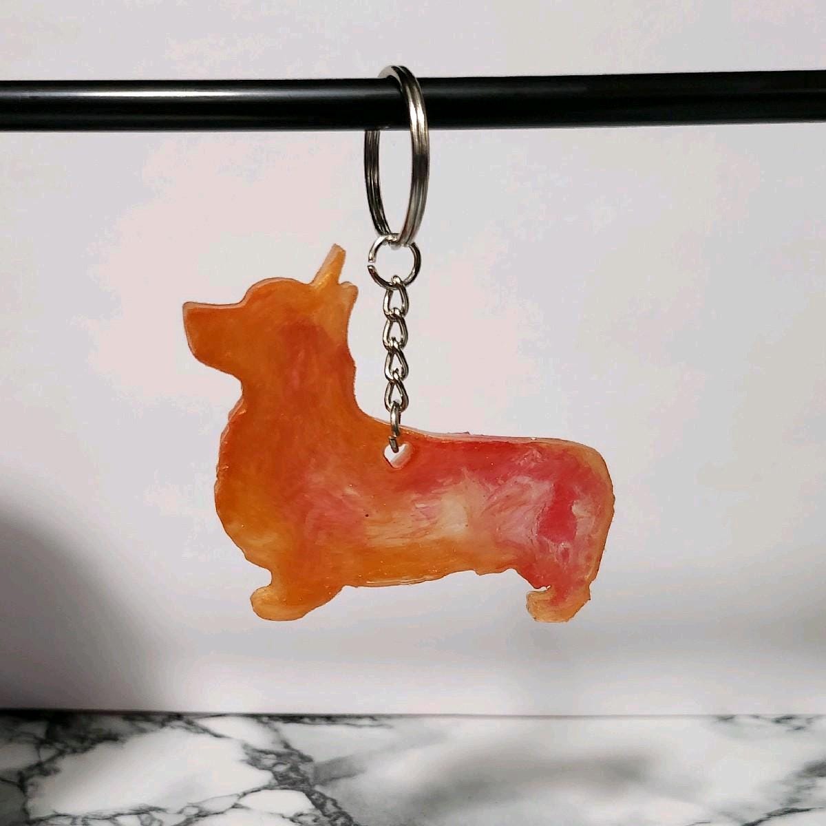 Customizable Resin Corgi - Keychain or 3D magnet (send photos or pick any color)